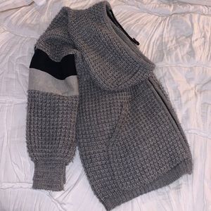 Gray knit zip up